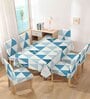 White Solids 7 Pcs PVC & Spandex Table Cover With 6 Chair Cover