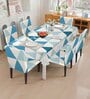 White Solids 7 Pcs PVC & Spandex Table Cover With 6 Chair Cover
