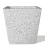 White Square Shaped Marble Polymer Floor Planter