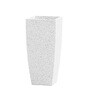White Square Shaped Marble Polymer Floor Planter