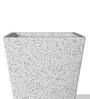 White Square Shaped Marble Polymer Floor Planter