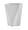 White Square Shaped Marble Polymer Floor Planter