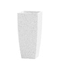 White Square Shaped Marble Polymer Floor Planter