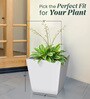 White Square Shaped Polymer Floor Planter