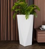 White Square Shaped Polymer Floor Planter