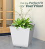White Square Shaped Polymer Floor Planter