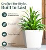 White Square Shaped Small Polymer Floor Planter