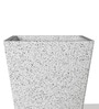 White Square Shaped Small Marble Polymer Floor Planter