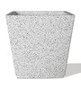 White Square Shaped Small Marble Polymer Floor Planter