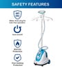 White Standing Garment Steamer with Adjustable Pole & Hanger