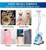 White Standing Garment Steamer with Adjustable Pole & Hanger