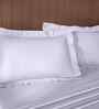White Stripe 200 TC Cotton King Size Bed Sheet with 2 Pillow Covers 24 Collection