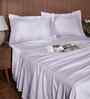 White Stripe 200 TC Cotton King Size Bed Sheet with 2 Pillow Covers 24 Collection