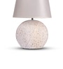 White Table Lamp With Modern Design With Fabric Lampshade Ceramic Base