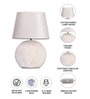 White Table Lamp With Modern Design With Fabric Lampshade Ceramic Base