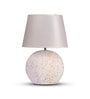 White Table Lamp With Modern Design With Fabric Lampshade Ceramic Base