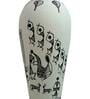 White Terracotta Handpainted Warli Tapered Shaped Vase