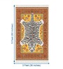 White Tiger Multicolor Printed Polyester 3 X 5 Feet Machine Made Carpet