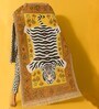 White Tiger Multicolor Printed Polyester 3 X 5 Feet Machine Made Carpet