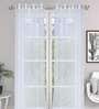 White Tissue Sheer 5 Feet Eyelet Curtain (Set of 2)