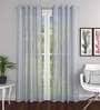 White Tissue Light Filtering 9 Feet Eyelet Curtain (Set of 2)