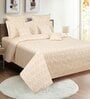 Beige Traditional 200 TC Cotton King Sized Bedsheet with 2 pillow cover