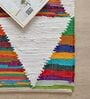 White Traditional Hand Woven 6 Ft X 4 Ft  Dhurrie
