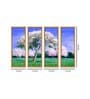 White Tree Multicolour Canvas Framed Landscape Art Panel Set of 4