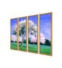 White Tree Multicolour Canvas Framed Landscape Art Panel Set of 4