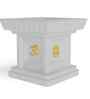 White TULISI Marble Square Shaped 1 Planter