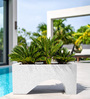 White UCTR Marble rectangular 2411 Planter