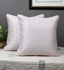 White Velvet Abstract 16x16 inches Cushion Covers (Pack of 2)