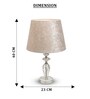 White Velvet Shade Table Lamp with Faceted Crystal Glass Base
