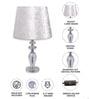 White Velvet Shade Table Lamp with Faceted Crystal Glass Base