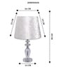 White Velvet Shade Table Lamp with Faceted Crystal Glass Base