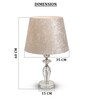 White Velvet Shade Table Lamp with Faceted Crystal Glass Base