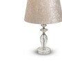 White Velvet Shade Table Lamp with Faceted Crystal Glass Base