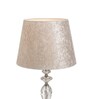 White Velvet Shade Table Lamp with Faceted Crystal Glass Base