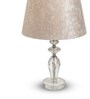 White Velvet Shade Table Lamp with Faceted Crystal Glass Base