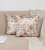 White Velvet Floral 16x16 inches Cushion Covers (Pack of 2)