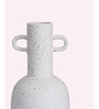 White Vertical Channel Tufting Ceramic Amphora Shaped Vase