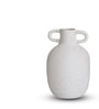 White Vertical Channel Tufting Ceramic Amphora Shaped Vase