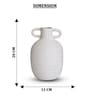 White Vertical Channel Tufting Ceramic Amphora Shaped Vase