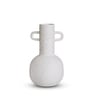 White Vertical Channel Tufting Ceramic Amphora Shaped Vase