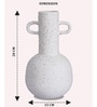White Vertical Channel Tufting Ceramic Amphora Shaped Vase