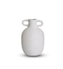 White Vertical Channel Tufting Ceramic Amphora Shaped Vase