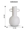White Vertical Channel Tufting Ceramic Amphora Shaped Vase
