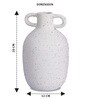 White Vertical Channel Tufting Ceramic Amphora Shaped Vase