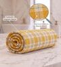 Yellow Checkered Cotton 210 GSM Bath Towel