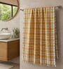 Yellow Checkered Cotton 210 GSM Bath Towel